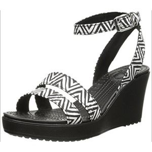 Croc Wedge Geometrical Print Sandals - Like New!